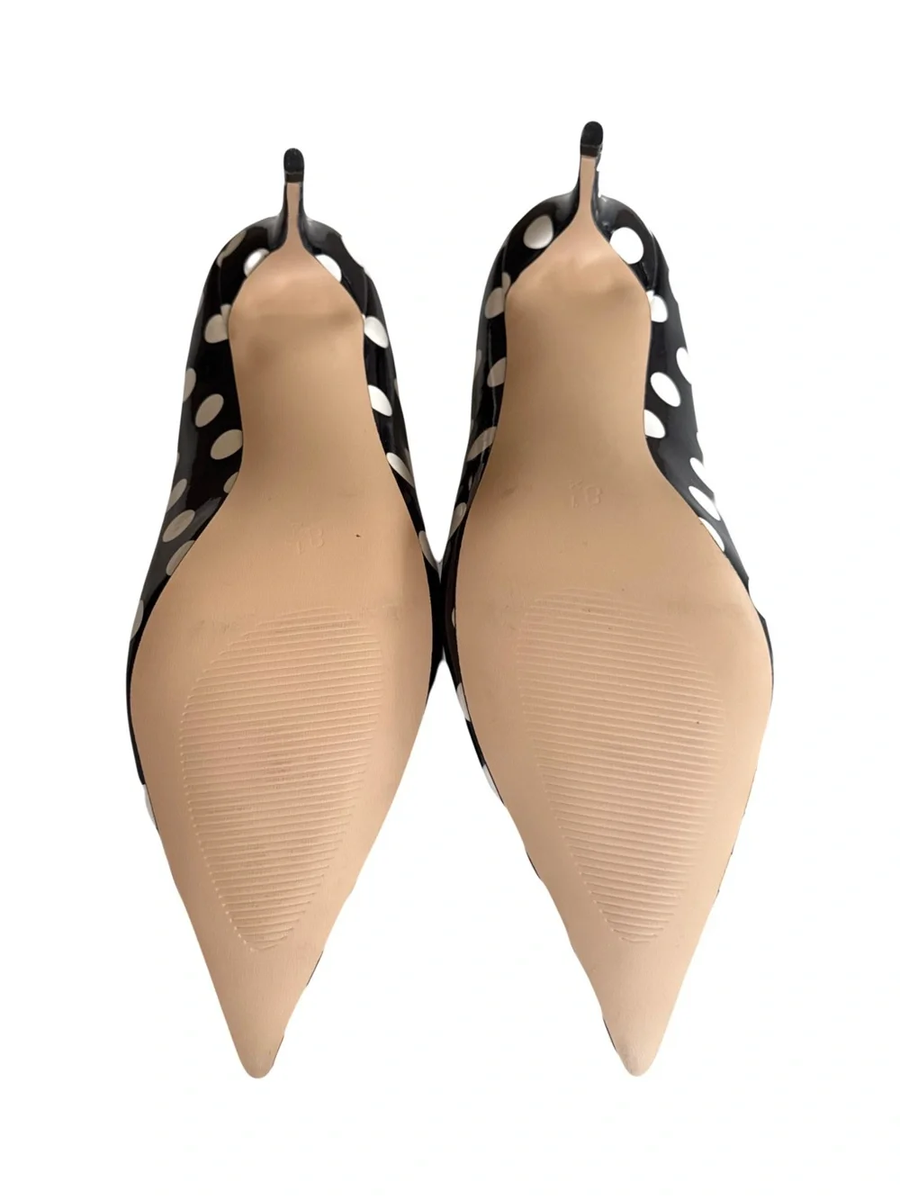 Patent Leather Black & White Polka Dot Heels 8